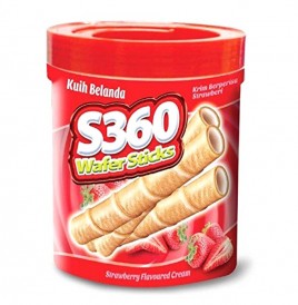 S360 Wafer Sticks Strawberry Flavoured Cream   Container  400 grams
